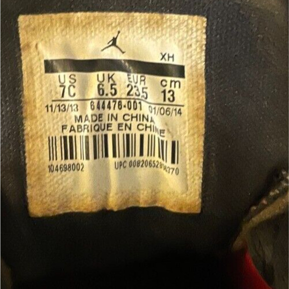 Nike Air Jordan Retro 1 Low PS Sneakers Size 7C Black Red‍‍‍‍‍‍‍‍‍‍‍‍‍ - Picture 4 of 4